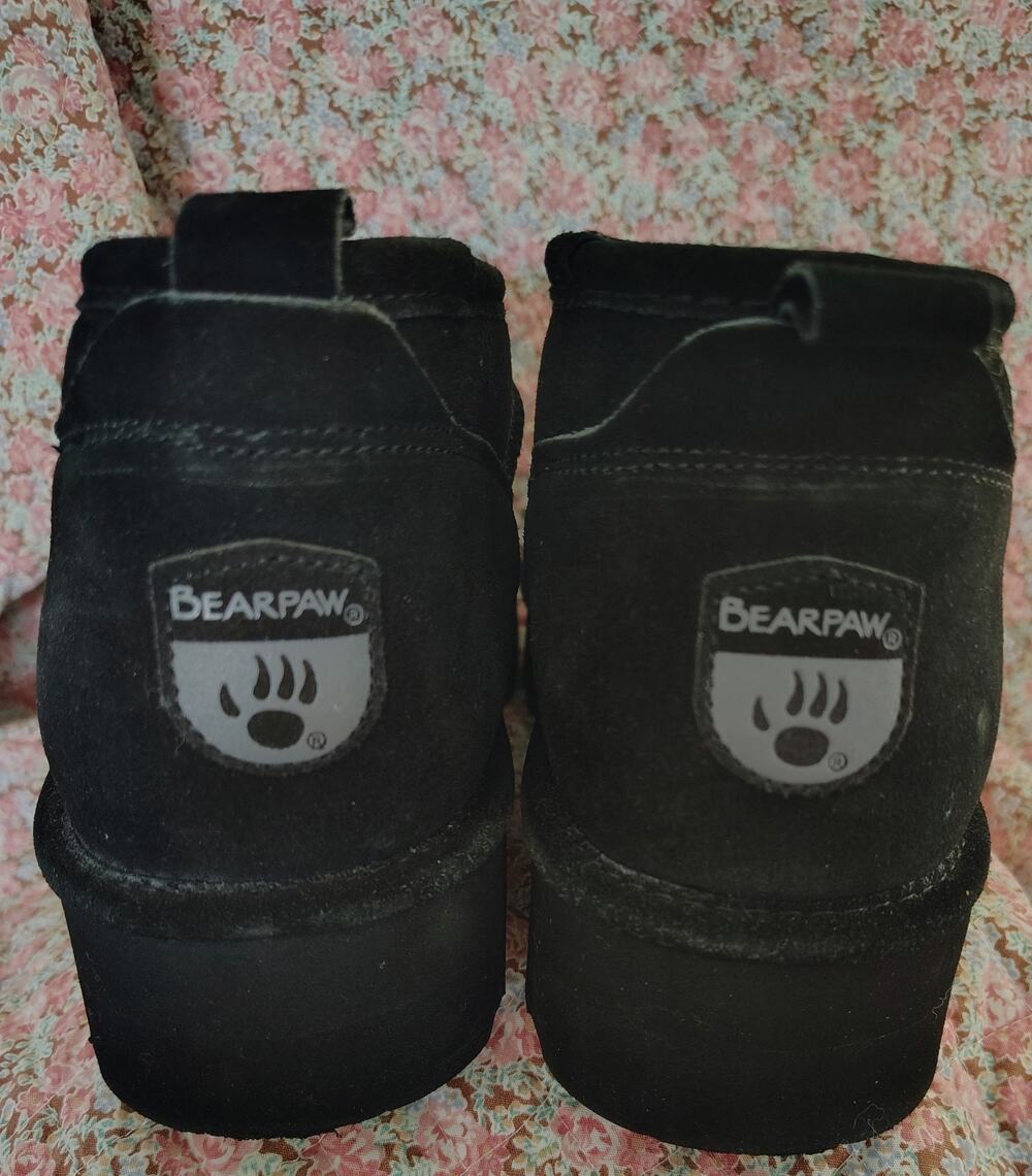 Bearpaw Black Suede Ankle Boots, Women's Size 10